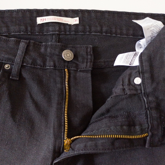 Levi's 721 High Rise Skinny Jeans Black Size 31 - Picture 3 of 11
